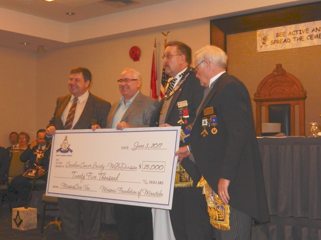 Cheque presentation to the Canadian Cancer Society